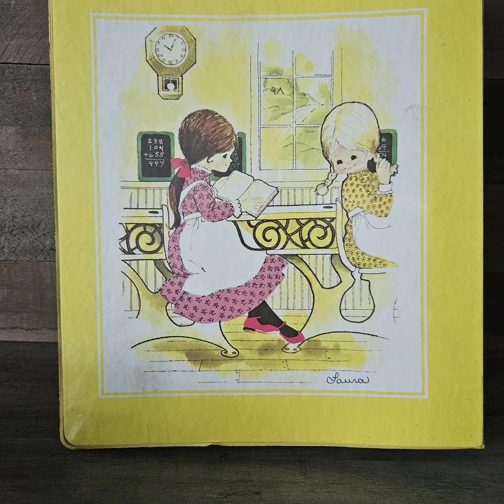 Vintage Yellow Schoolhouse Binder Laura Ingels
